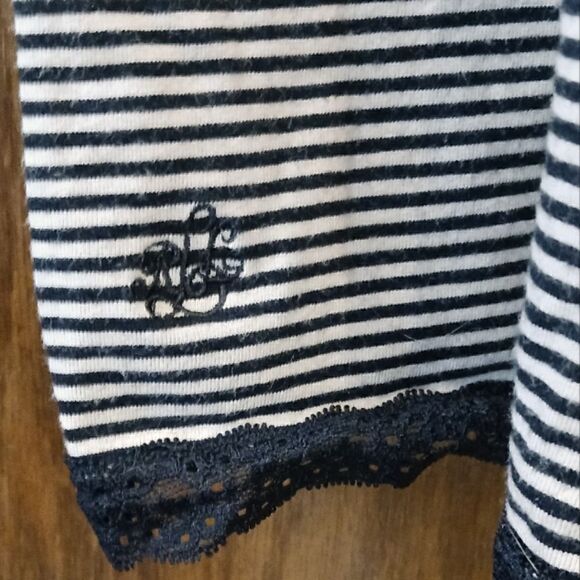 Lauren Ralph Lauren Striped Racerback Dress with Shelf Bra and Lace Trim XSMALL - Picture 2 of 11